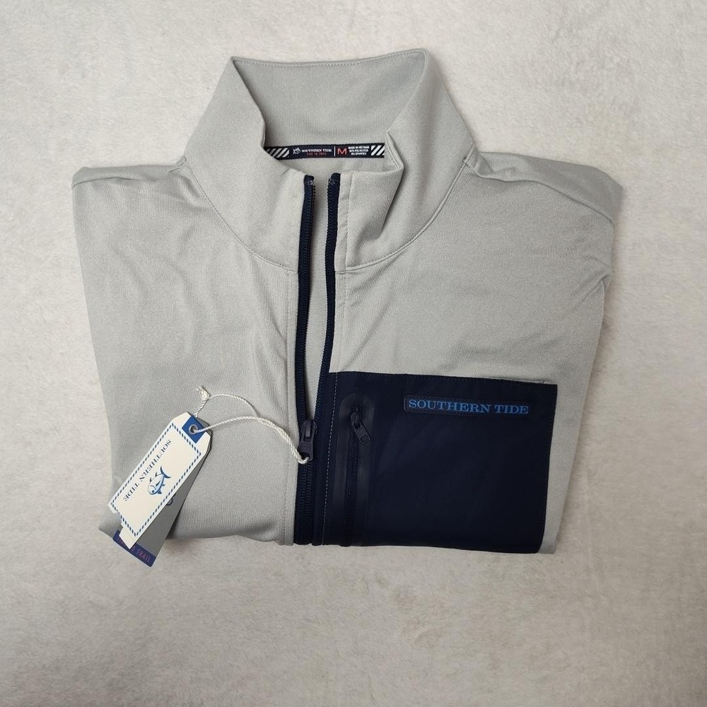 Southern Tide Windbreaker Mens M‎ Gray Tide To Trail Full Zip Thumbholes